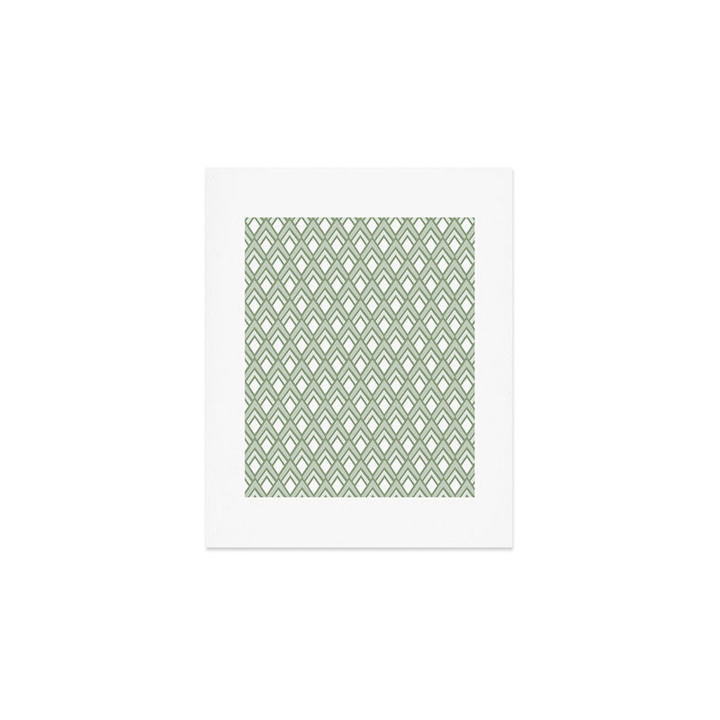 Diamond Arrows . Pistachio Green Art Print Gallery Image 1