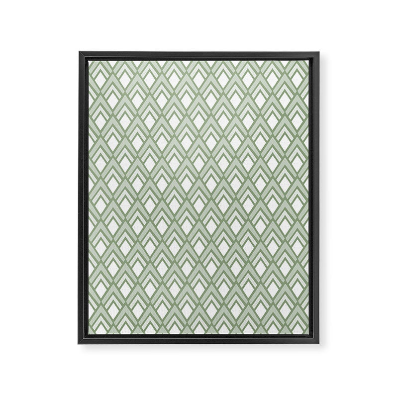 Diamond Arrows . Pistachio Green Framed Canvas Print Gallery Image 8