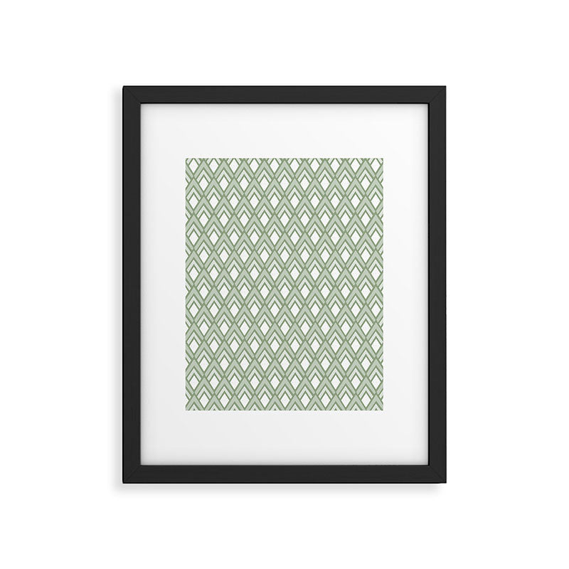 Diamond Arrows . Pistachio Green Framed Art Print Gallery Image 6