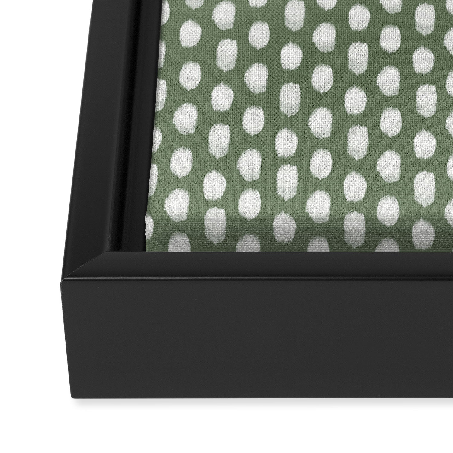 Dots . Green Framed Canvas Print Gallery Image 3