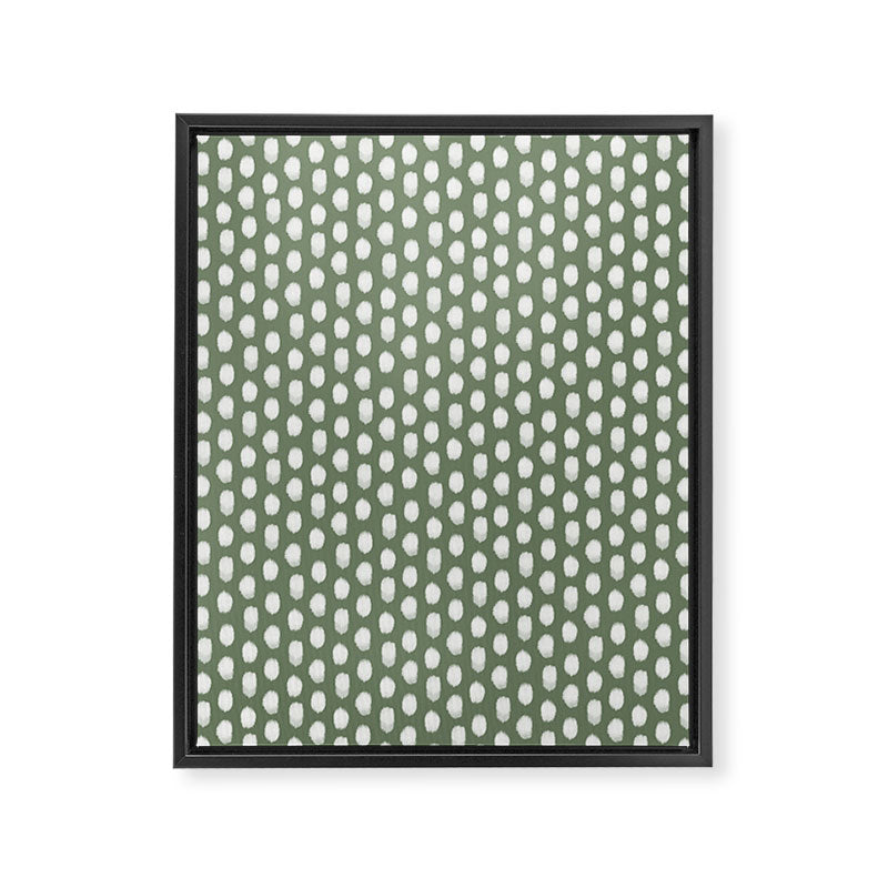 Dots . Green Framed Canvas Print Gallery Image 6