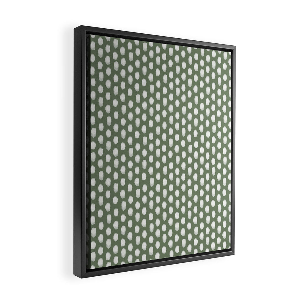 Dots . Green Framed Canvas Print Gallery Image 2