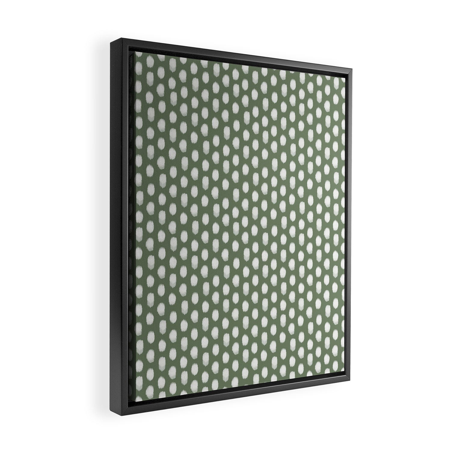 Dots . Green Framed Canvas Print Gallery Image 2
