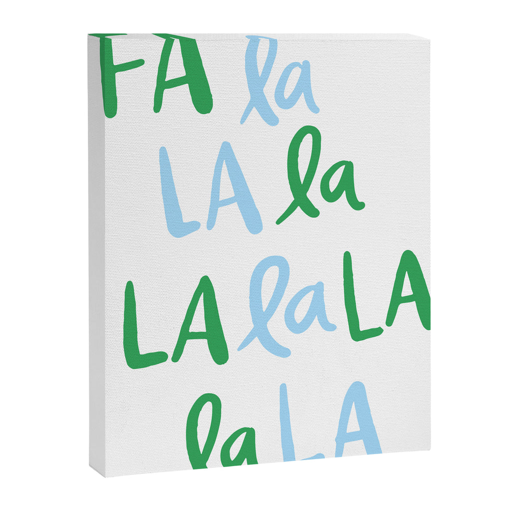 Fa La La . Bold green and winter blue  Canvas Print Gallery Image 8
