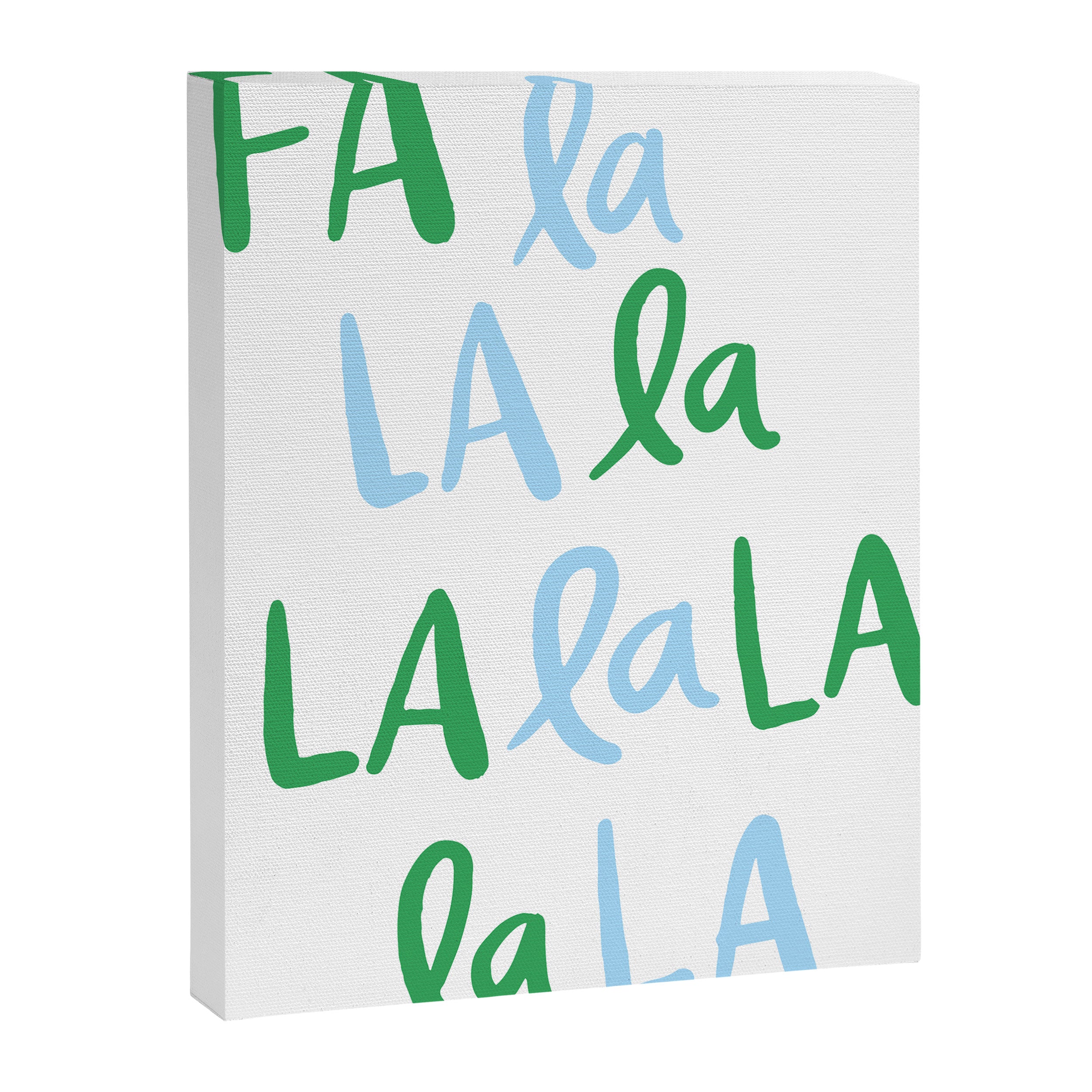 Fa La La . Bold green and winter blue  Canvas Print Gallery Image 8