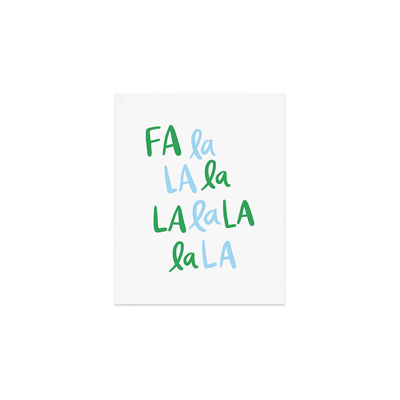 Fa La La . Bold green and winter blue  Art Print Gallery Image 1