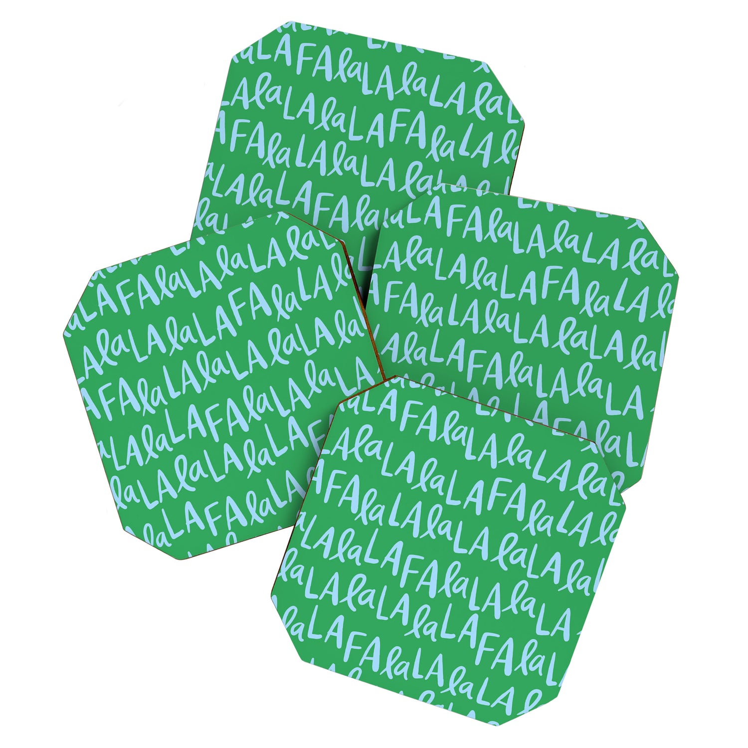 Fa La La . Bold green and winter blue  Coaster Gallery Image 1