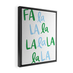 Fa La La . Bold green and winter blue  Framed Canvas Print Gallery Image 2