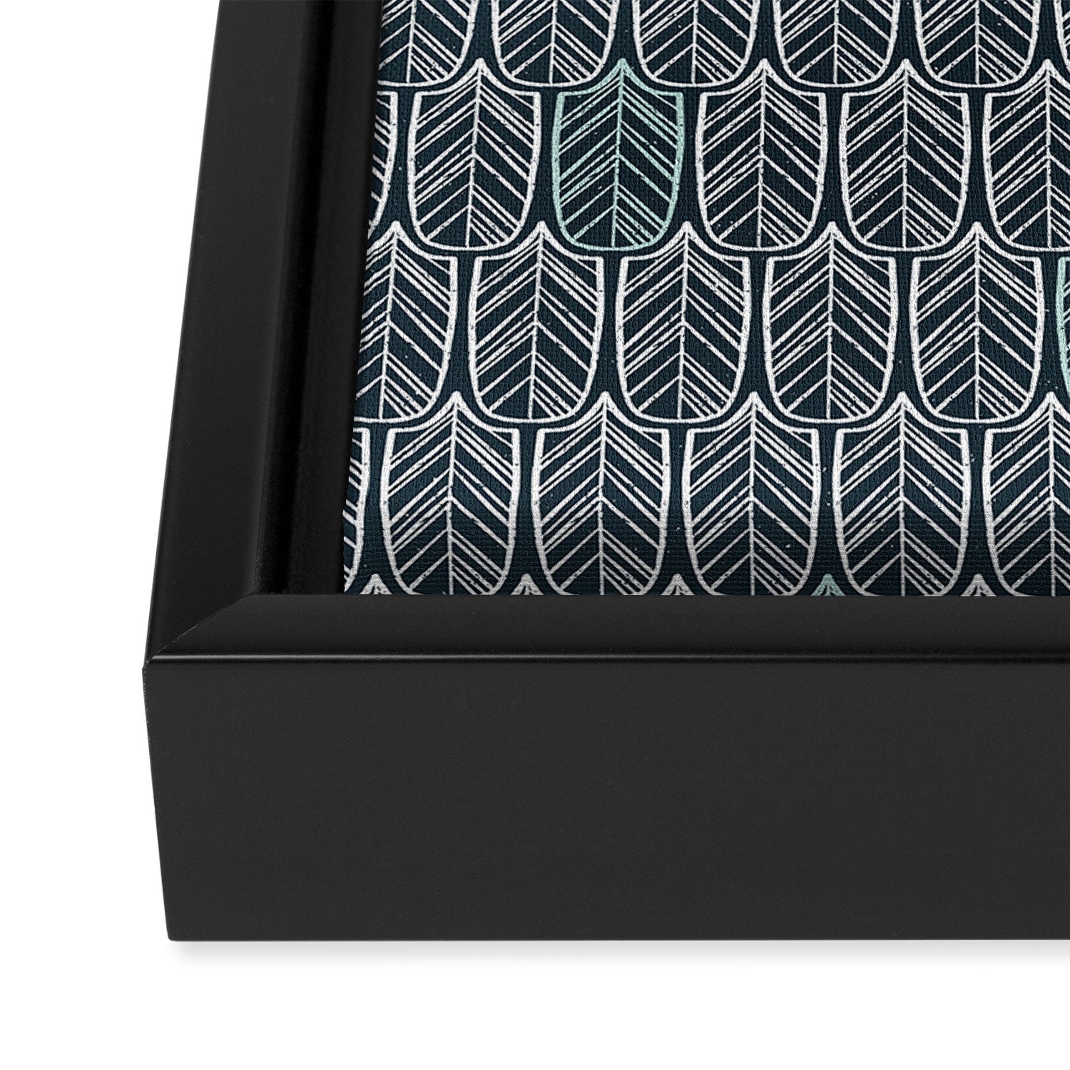 Feather Tile Navy Framed Canvas Print Gallery Image 3