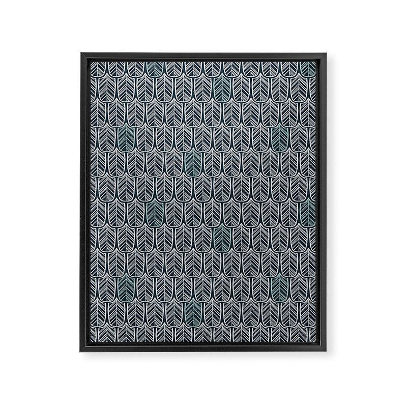 Feather Tile Navy Framed Canvas Print Gallery Image 8