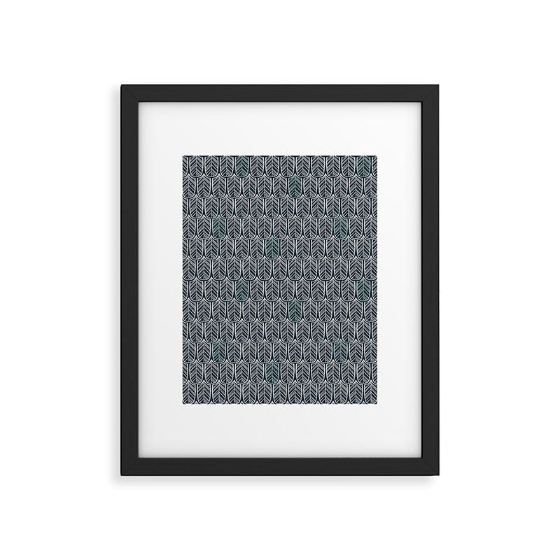Feather Tile Navy Framed Art Print Gallery Image 6