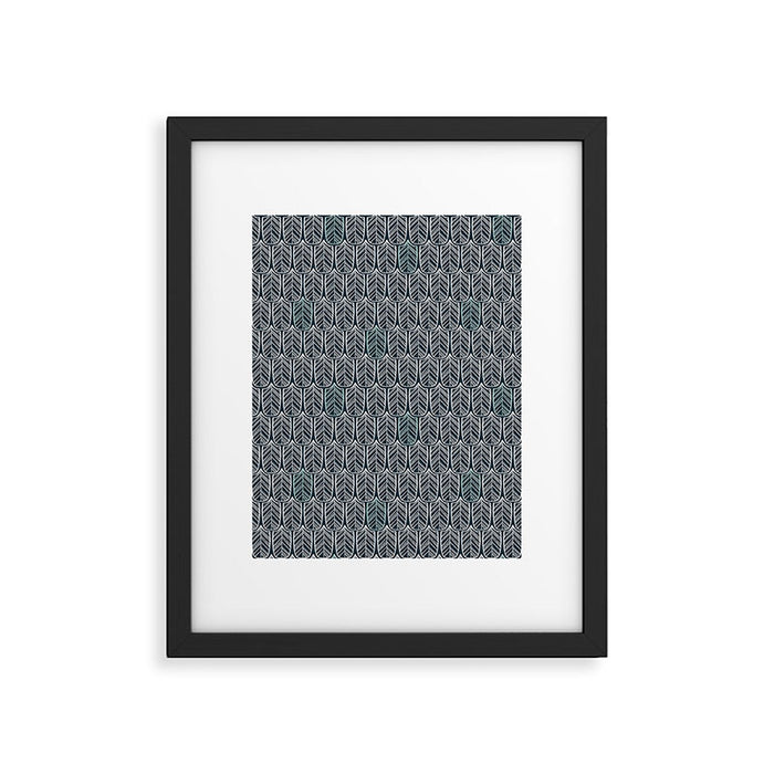 Feather Tile Navy Framed Art Print Gallery Image 1