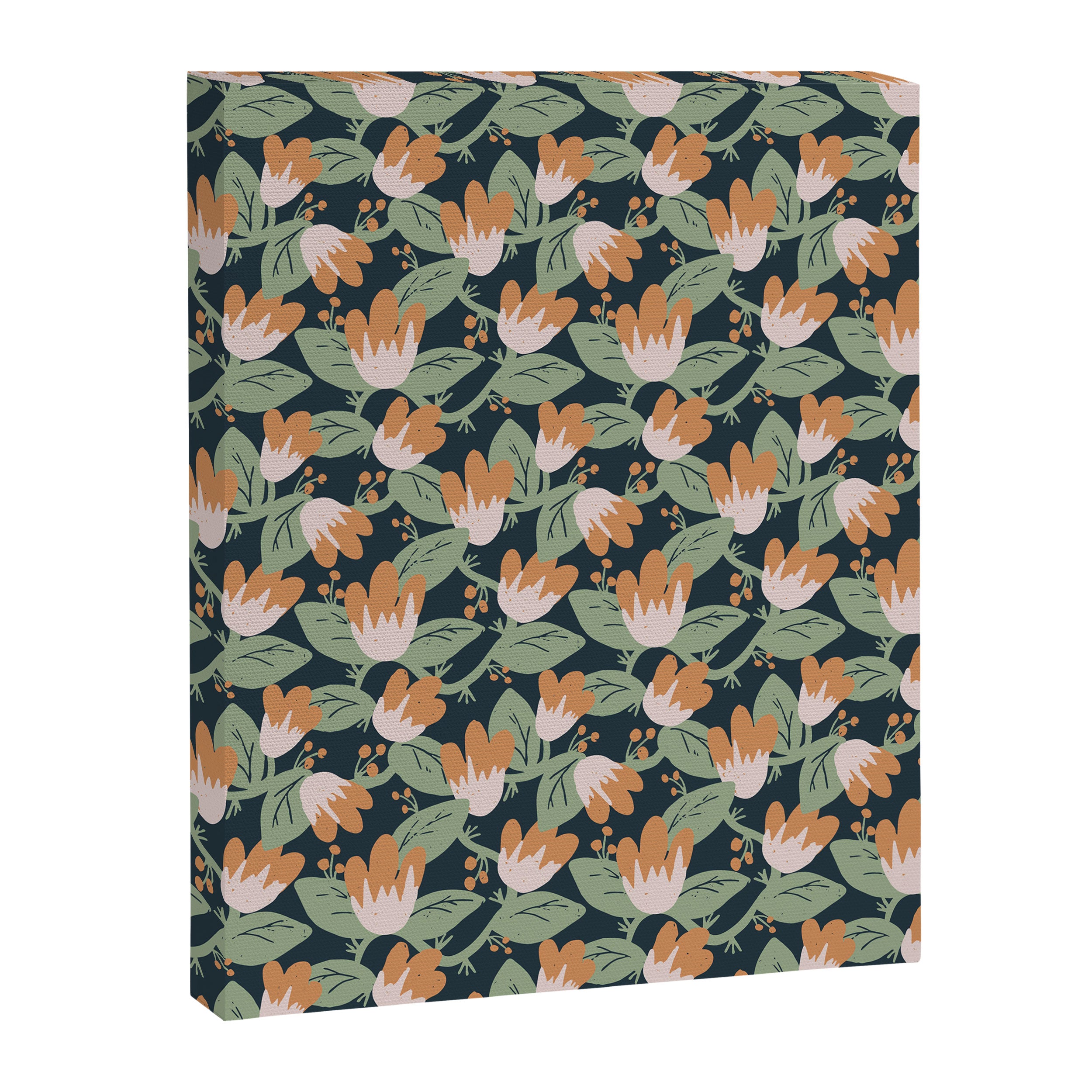 Floral Vines . Navy Canvas Print Gallery Image 8