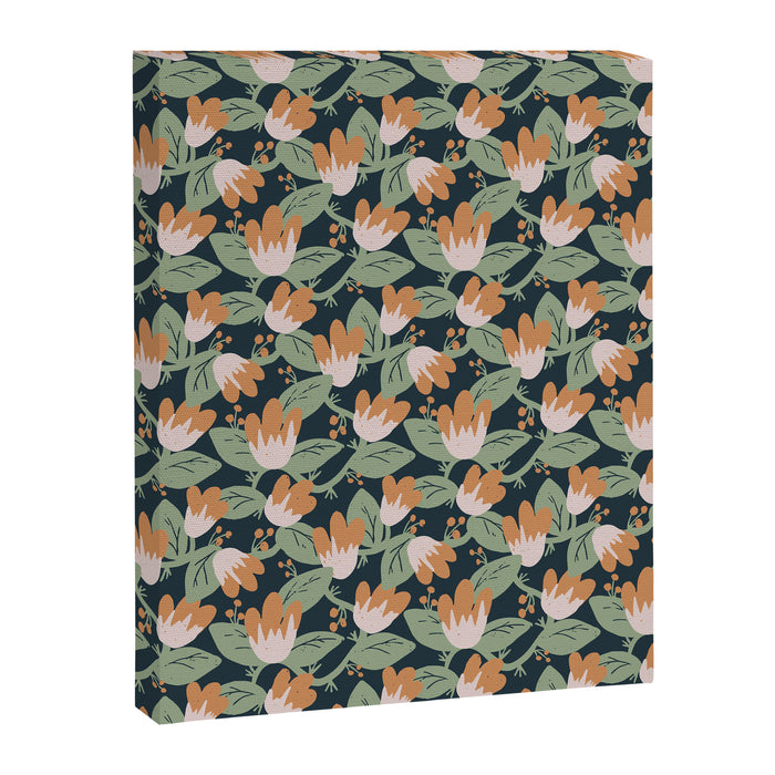 Floral Vines . Navy Canvas Print Gallery Image 1
