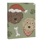 Holiday Doodle Dogs . Tan and Brown Canvas Print Gallery Image 8
