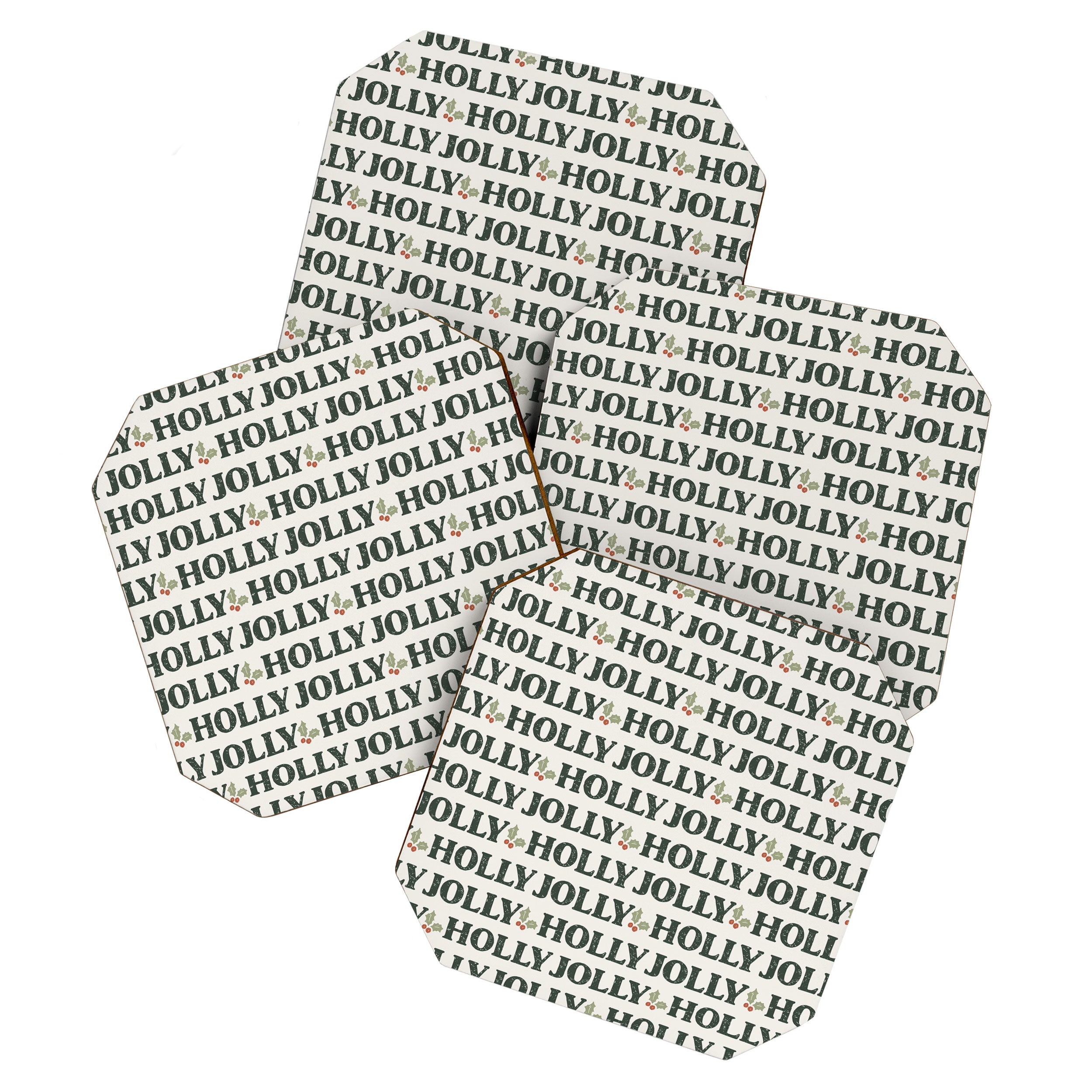 Holly Jolly Neutral Coaster Gallery Image 1