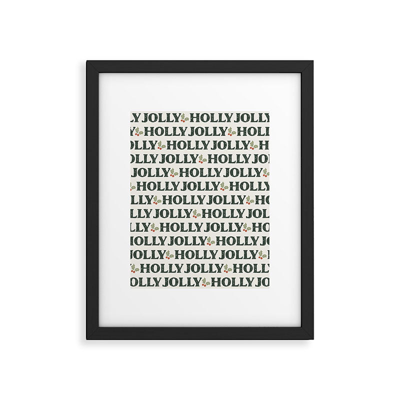 Holly Jolly Neutral Framed Art Print Gallery Image 6