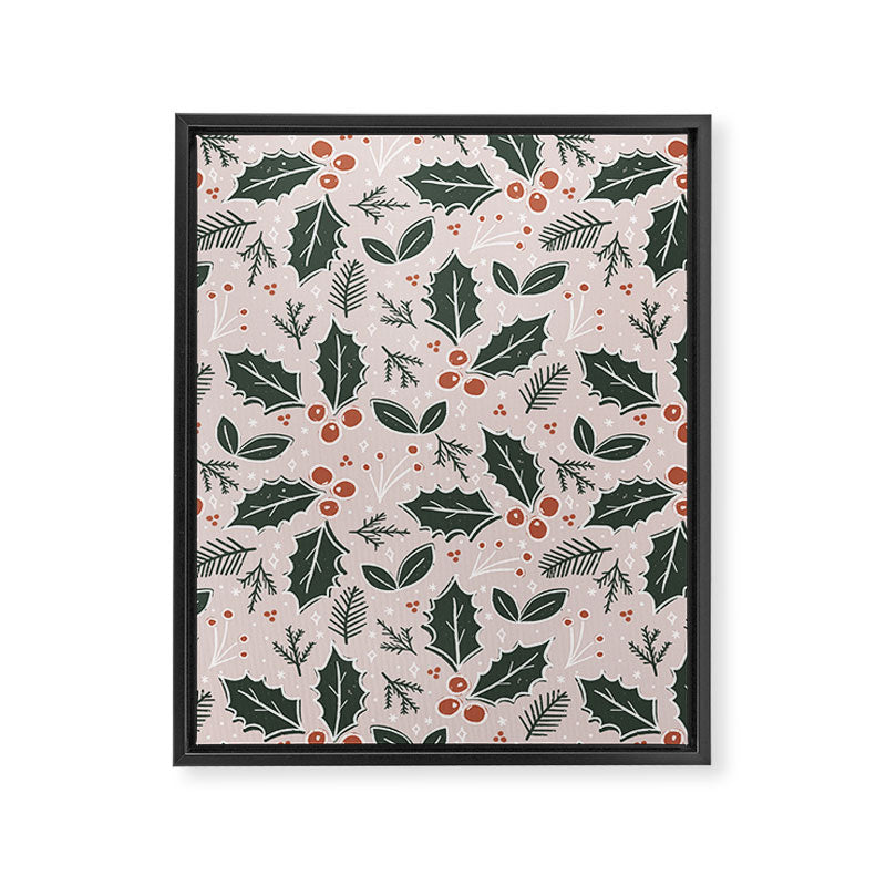 Holly-days . Light Blush Framed Canvas Print Gallery Image 8