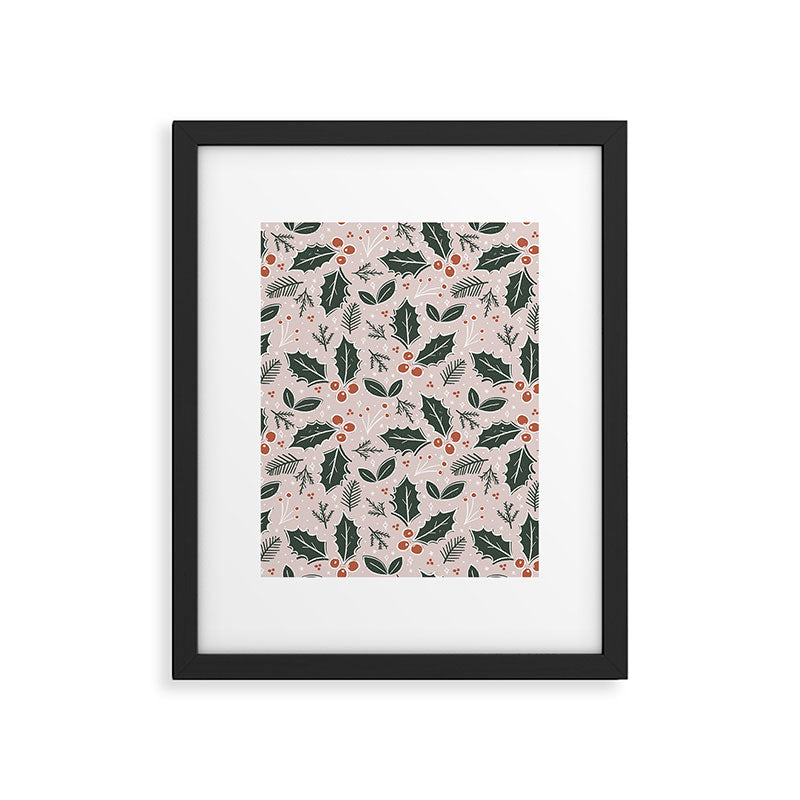 Holly-days . Light Blush Framed Art Print Gallery Image 6