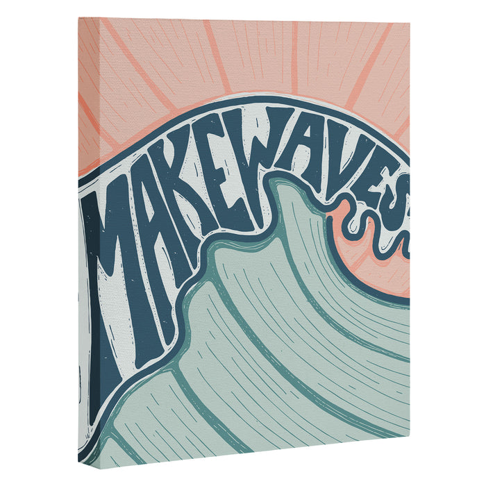 Make Waves Linocut Canvas Print Gallery Image 1
