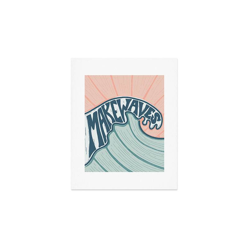 Make Waves Linocut Art Print Gallery Image 1