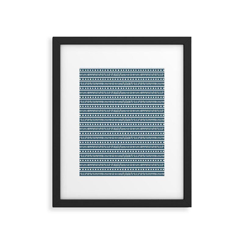 Modern Boho Mudcloth . Ocean Blue Framed Art Print Gallery Image 6