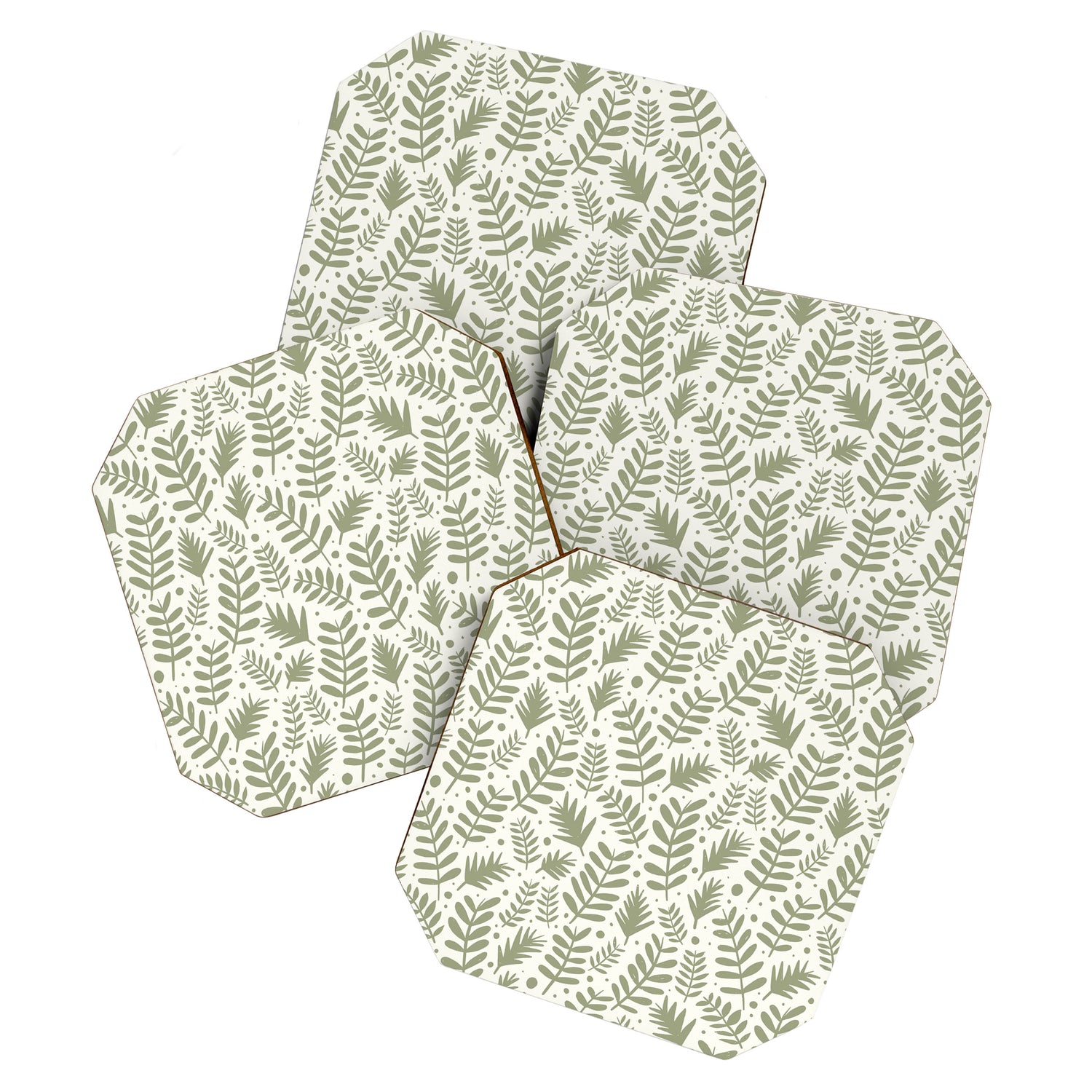 Modern Foliage . Lush Green Coaster Gallery Image 1