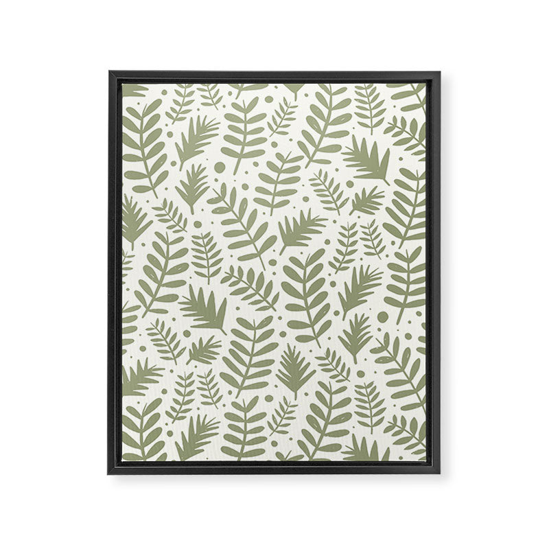 Modern Foliage . Lush Green Framed Canvas Print Gallery Image 8