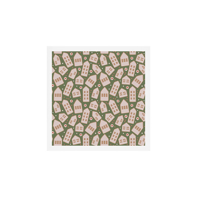 Modern Gingerbread Houses . Evergreen Art Print Gallery Image 1