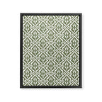 Modern Ikat Lush Green Framed Canvas Print Gallery Image 8