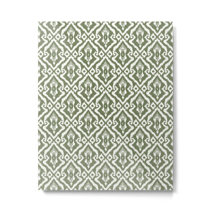 Modern Ikat Lush Green Metal Print Gallery Image 1