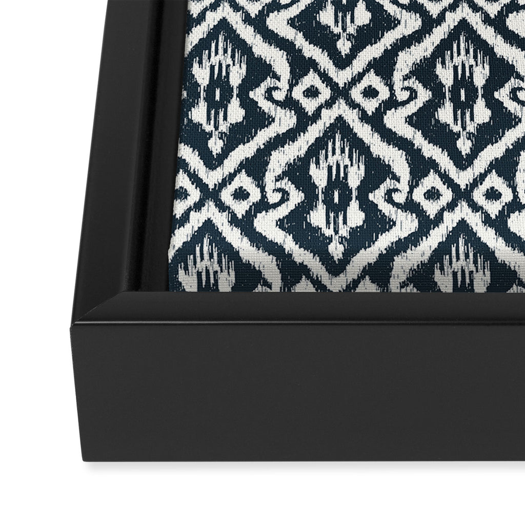 Modern Ikat . Navy Framed Canvas Print Gallery Image 3