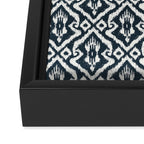 Modern Ikat . Navy Framed Canvas Print Gallery Image 3