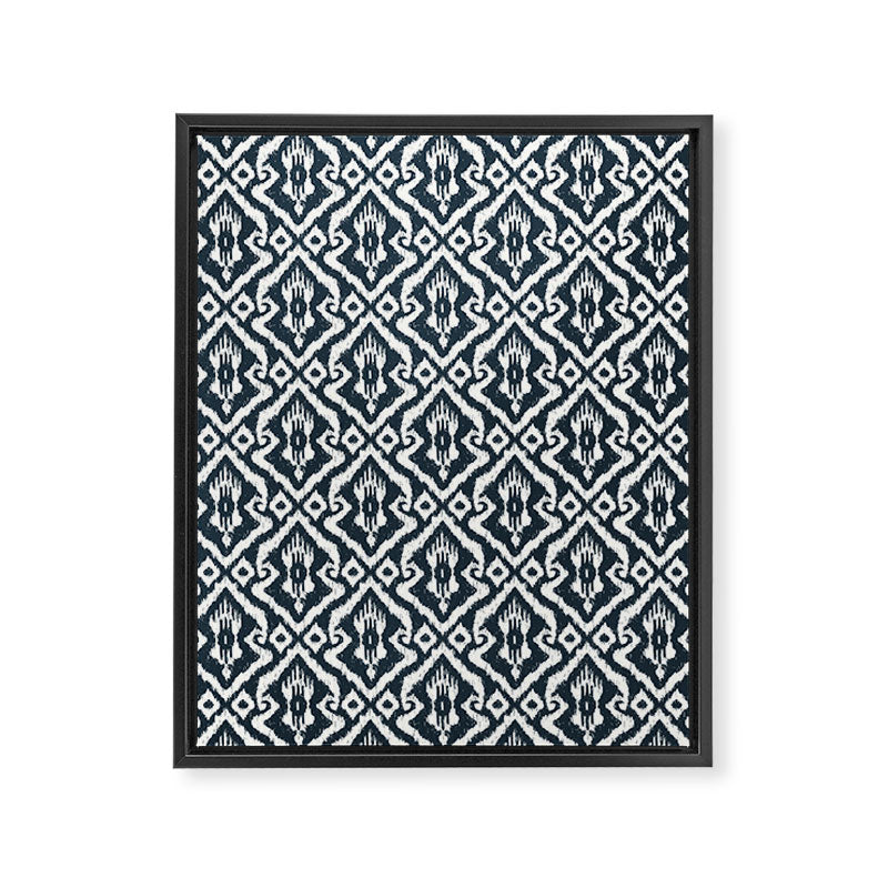 Modern Ikat . Navy Framed Canvas Print Gallery Image 8