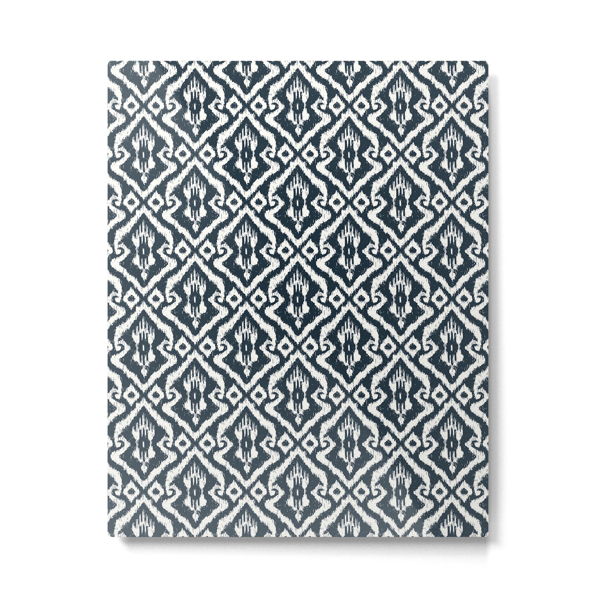 Modern Ikat . Navy Metal Print Gallery Image 6