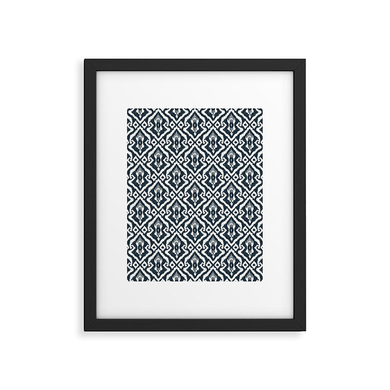 Modern Ikat . Navy Framed Art Print Gallery Image 6