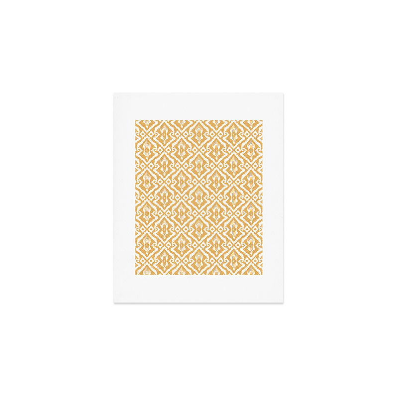 Modern Ikat Sunshine Yellow Art Print Gallery Image 1