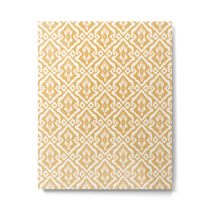 Modern Ikat Sunshine Yellow Metal Print Gallery Image 1