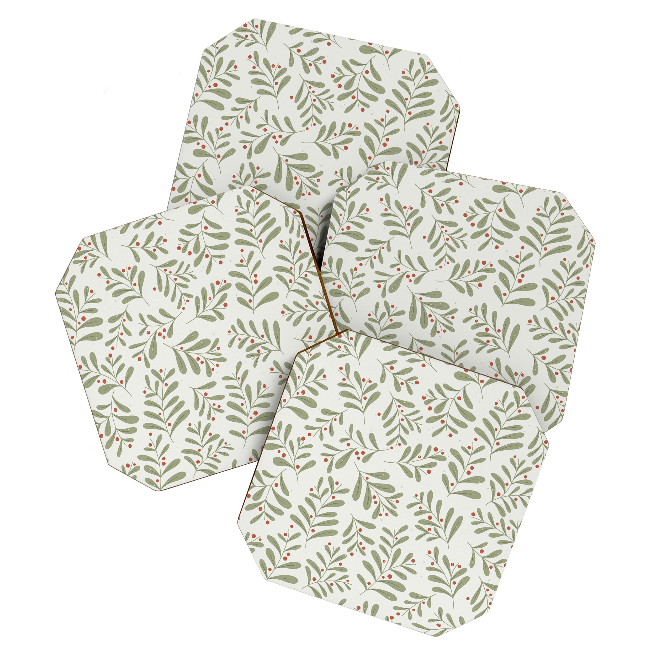 Modern Mistletoe Coaster Gallery Image 1