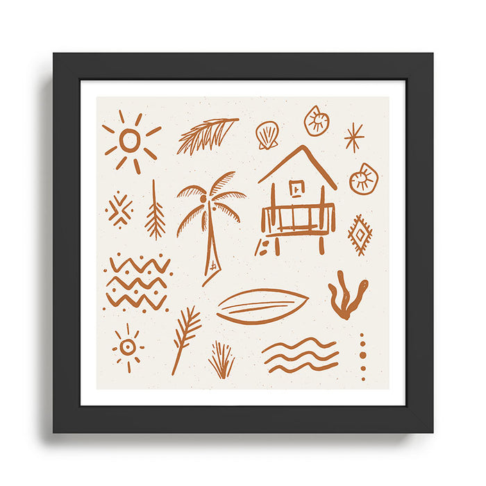 Modern Surf Shack . copper Framed Art Print Gallery Image 1