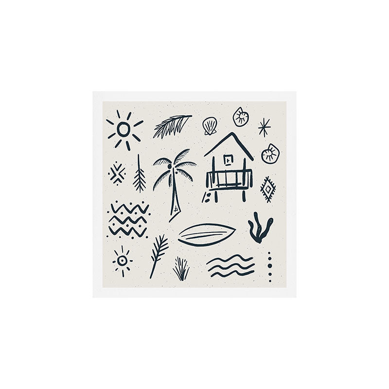 Modern Surf Shack . Navy Art Print Gallery Image 1