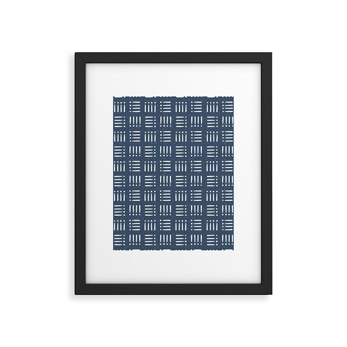 Mudcloth | Classic Blue Framed Art Print Gallery Image 1