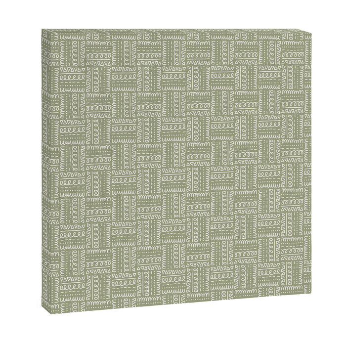 Mudcloth Doodle Squares . Lush Green Canvas Print Gallery Image 1