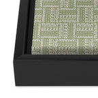 Mudcloth Doodle Squares . Lush Green Framed Canvas Print Gallery Image 2