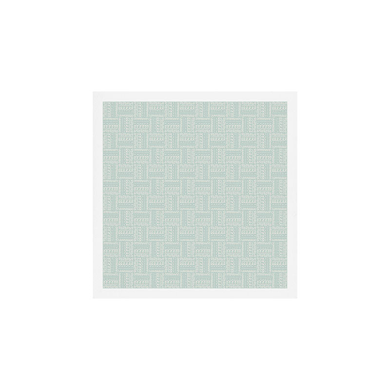 Mudcloth Doodle Squares . Soft Aqua Art Print Gallery Image 1
