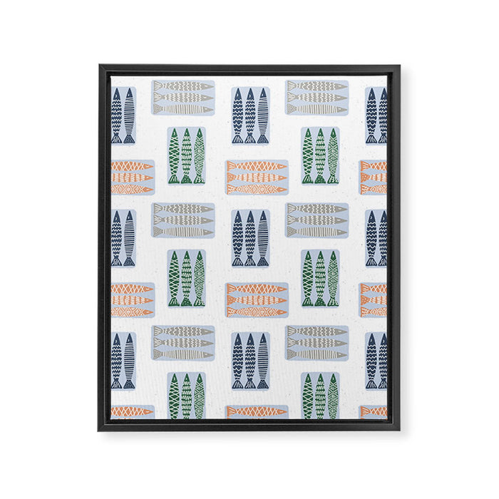 Nautical Tinned Fish Framed Canvas Print Gallery Image 1