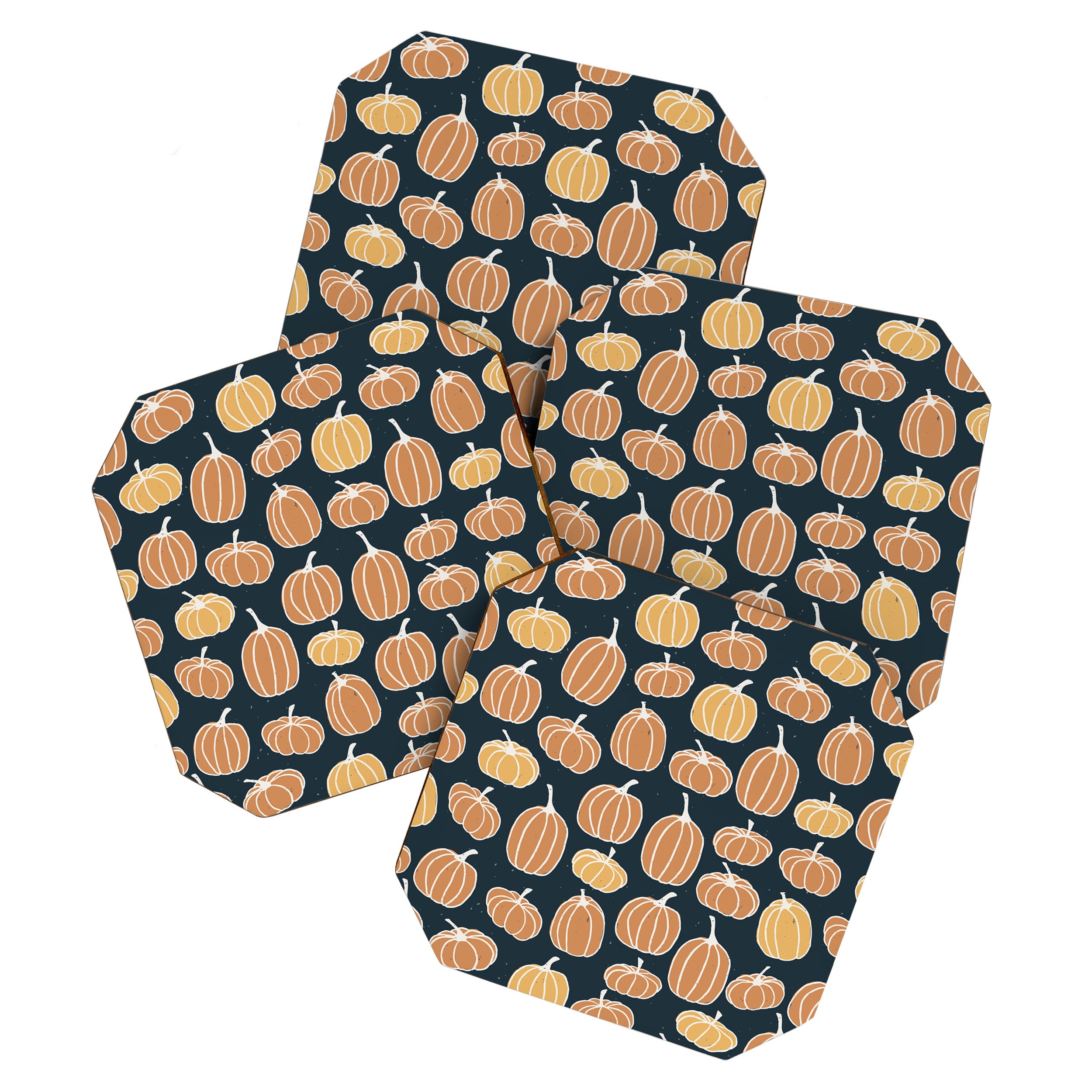 Navy Pumpkins Coaster Gallery Image 1