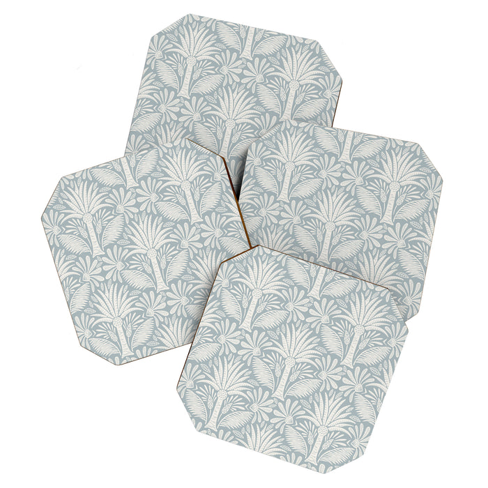 Palm Damask - Coastal Blue Coaster Gallery Image 1