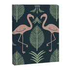 Palm Flamingos . Navy Canvas Print Gallery Image 6