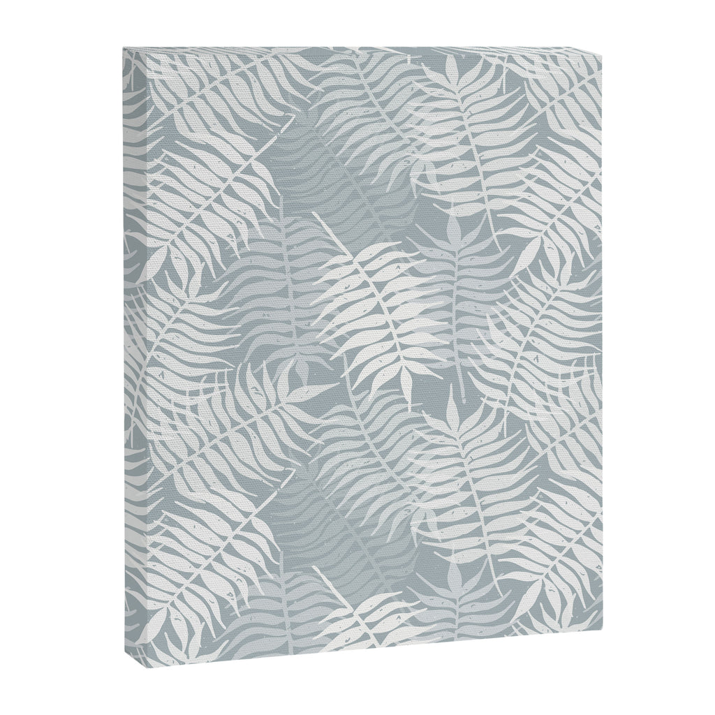 Palm leaves . Coastal blue Canvas Print Gallery Image 8